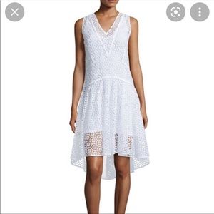 NWT Rebecca Taylor Sleeveless V-neck White Lace Dress 10